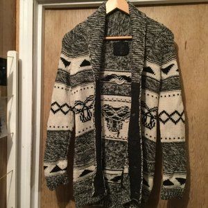 T N A button front 100% lambs wool cardigan